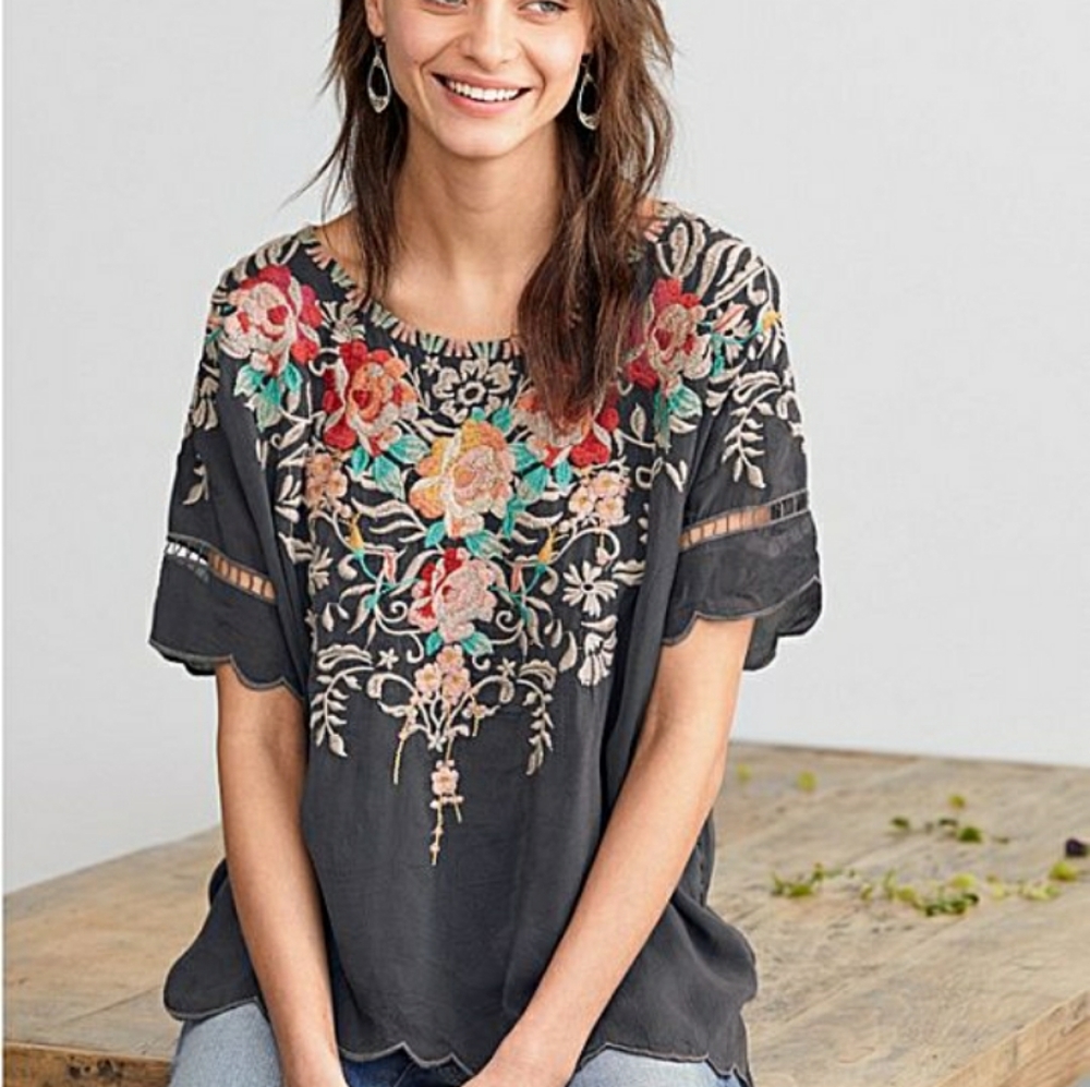 Johnny Was Embroidered Top